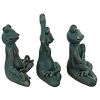 S/3 Yoga Frog Statues
